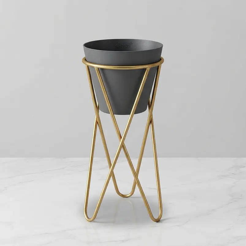 Portamateras Plantas Dorado Mate o Negro Triangular Mediano 3
