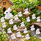 20 Mini Conejitos De Resina Para Jardín De Hadas Y Terrarios - Miniatura 5