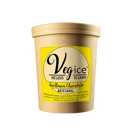 Helado Vegano Artesanal Avellana Chocolate 800cc - Vegice 1