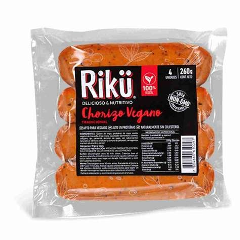 Chorizo Vegano 260g - Riku 1
