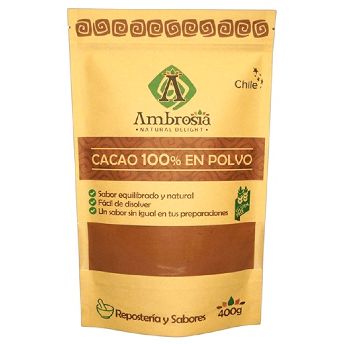 Cacao en Polvo Sin Gluten 500g Ambrosia Emporio Vive Vegano