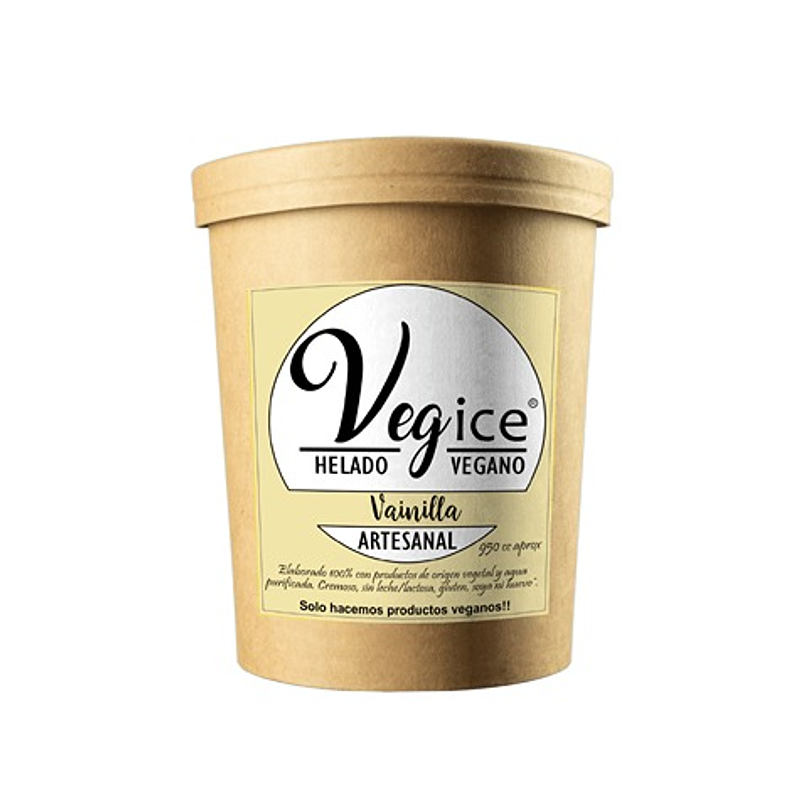 Helado Vegano Artesanal de Vainilla 800cc - Vegice  1