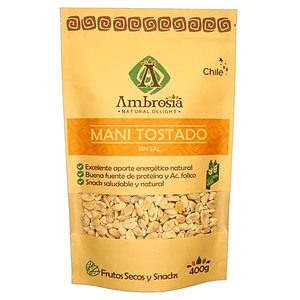 Maní tostado sin sal 400g - Ambrosia 