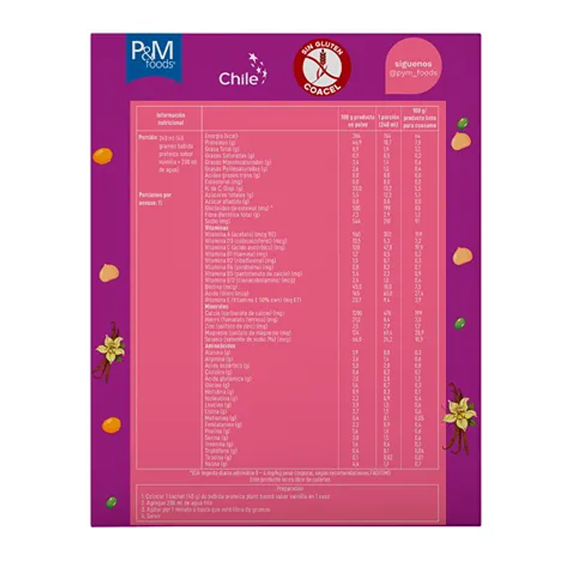 Bebida Proteica de Vainilla Sin Gluten 600g - PM Foods 2
