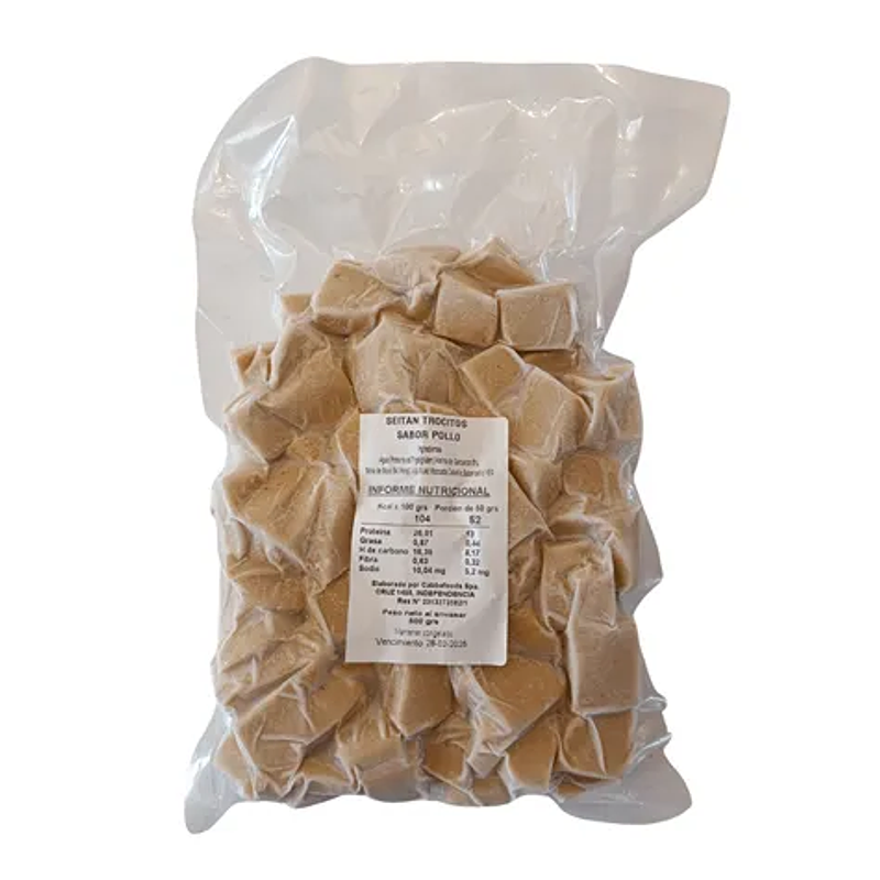 Seitán Trocitos Sabor Pollo 500g - Cabba Foods 1