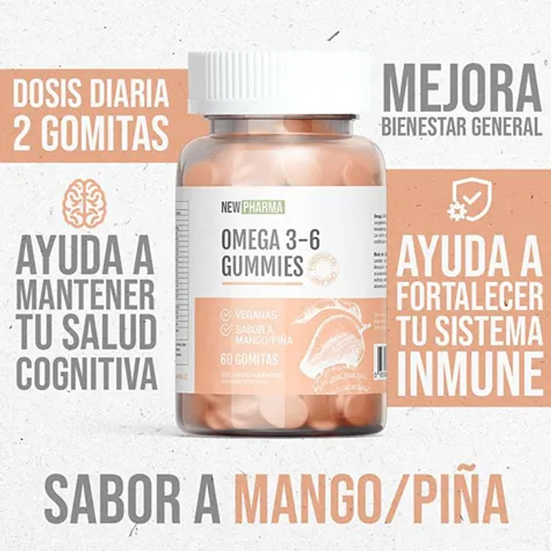 Omega 3 - 6 Vegana 60u - New Pharma 2