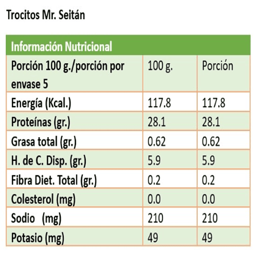 Seitán Trocitos 500g - Mr. Seitán  3