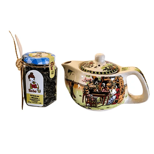 Pack Té Verde Manzana 40g + Tetera 250ml 1