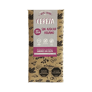 Chocolate 60% Cacao Cereza 80g - Sabores Sin Culpa
