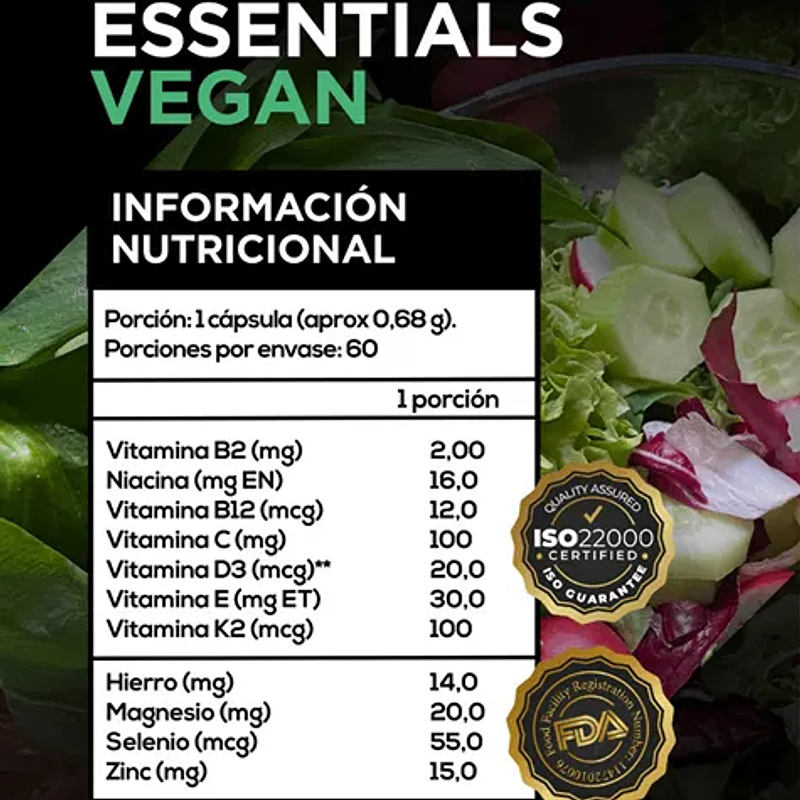 Vegan Essentials 60u - Strive Nutrition 2