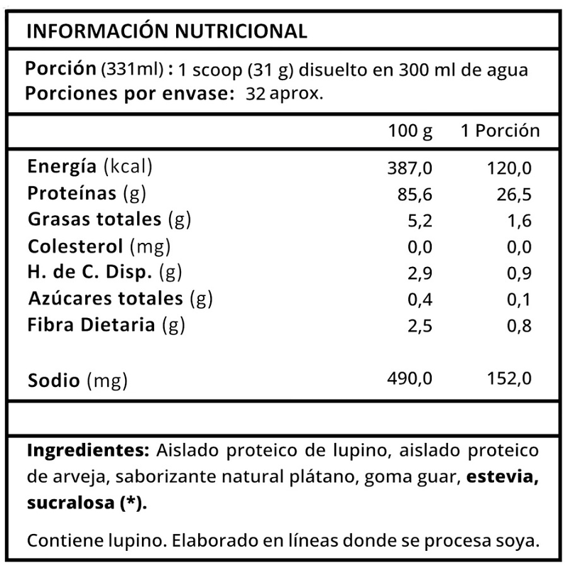 Lupine Protein Plátano 1k - Prote & Co 3