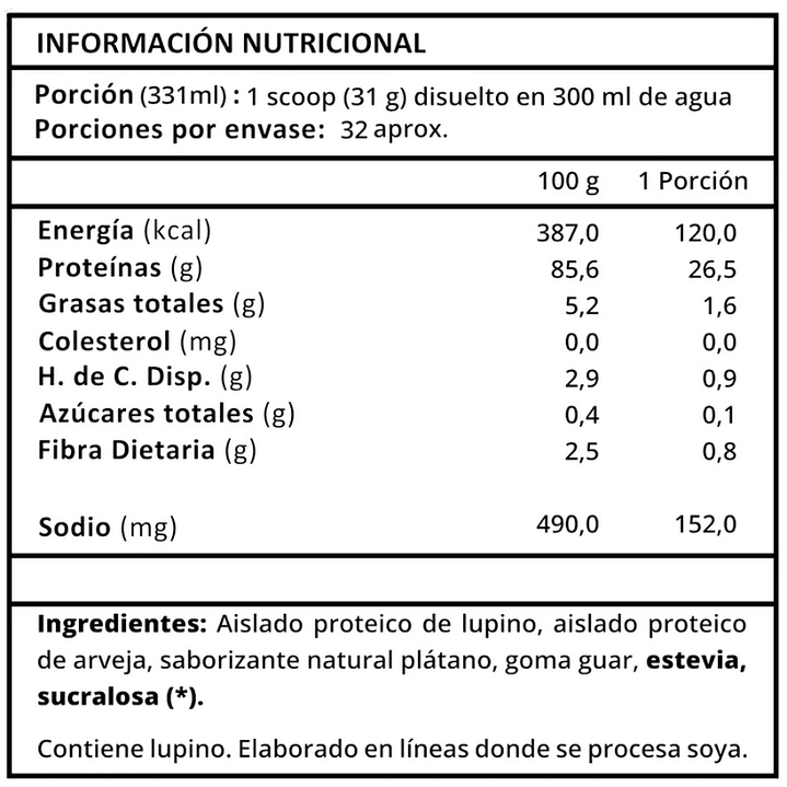 Lupine Protein Plátano 1k - Prote & Co 3