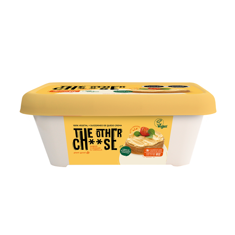 Queso Crema Vegetal Sabor Cheddar & Cebolla 200g - The Other Cheese 1