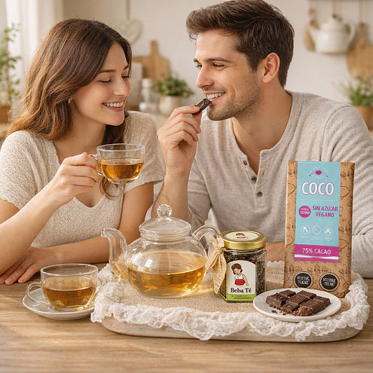 Set Regalo Té Verde & Chocolate Cereza – Vive Vegano 🍵🍫🌼 2