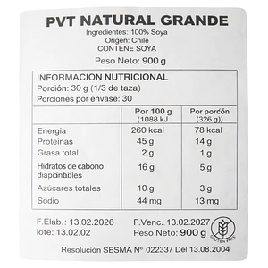 Proteína de Soya Texturizada 900g - Vive Vegano 