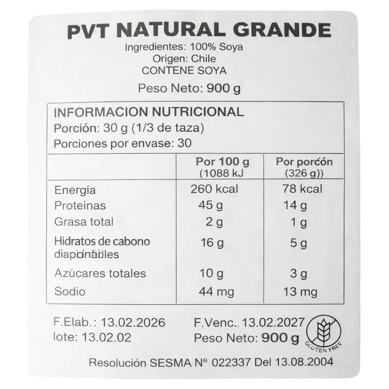 Proteína de Soya Texturizada 900g - Vive Vegano  2