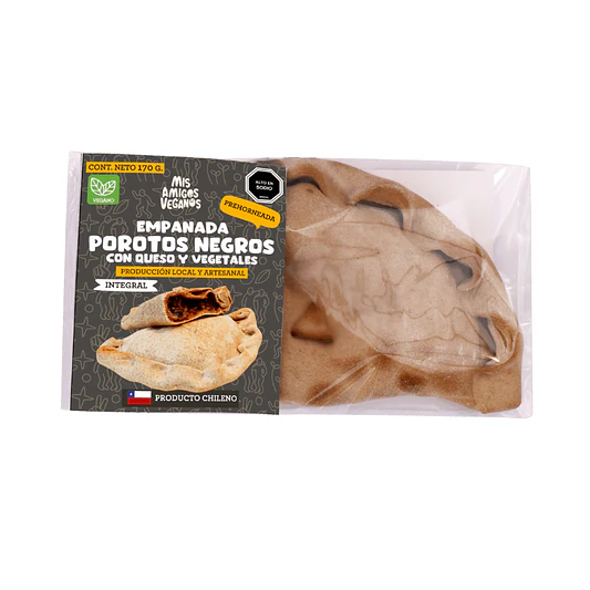Empanada Queso Poroto Negro 160g - Amigos Veganos  1