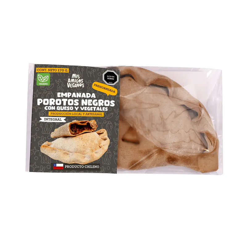 Empanada Queso Poroto Negro 160g - Amigos Veganos  1