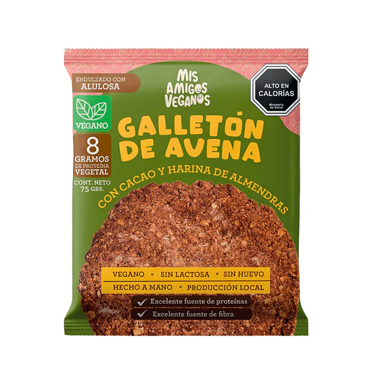 Galletón de Avena Cacao y Almendras 75g - Amigos Veganos 1