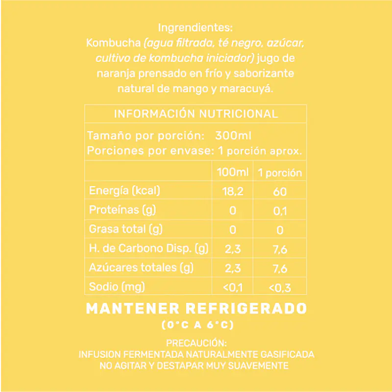 Kombucha Mango Maracuya Lata 350cc - Ghali 3