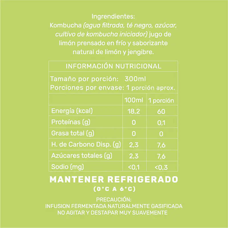 Kombucha Limón Jengibre Lata 350cc - Ghali 3