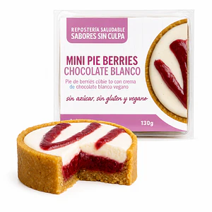 Pie Berries Chocolate Blanco Vegano 130g - Sabores Sin Culpa