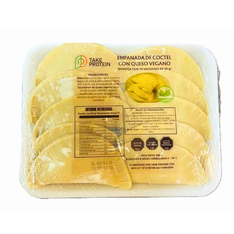 Empanada de Coctel con Queso Vegano 500g - Take Protein  1