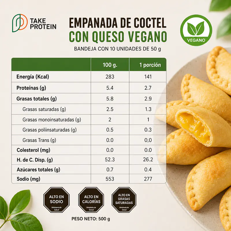 Empanada de Coctel con Queso Vegano 500g - Take Protein  3