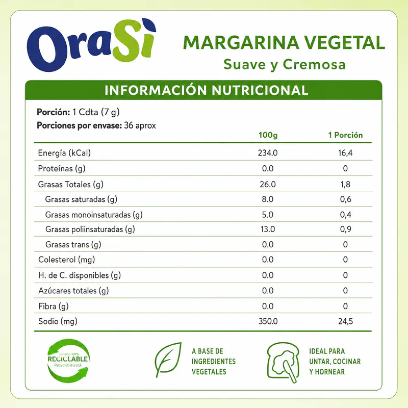 Margarina Vegetal 250g - Orasi  4