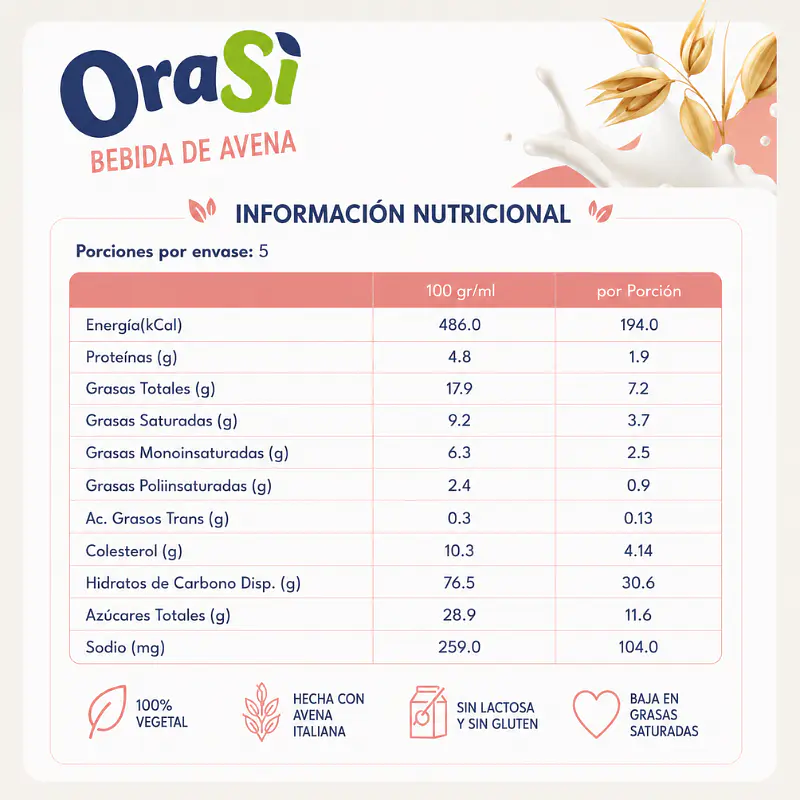 Bebida Vegetal de Avena 1L - Orasi  3