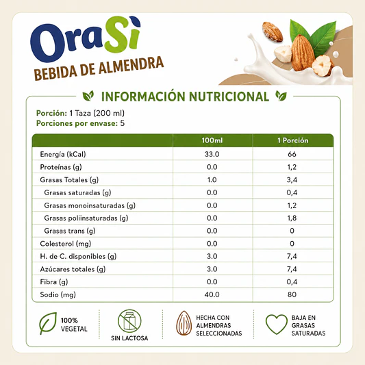 Bebida Vegetal de Almendras 1L - Orasí 3