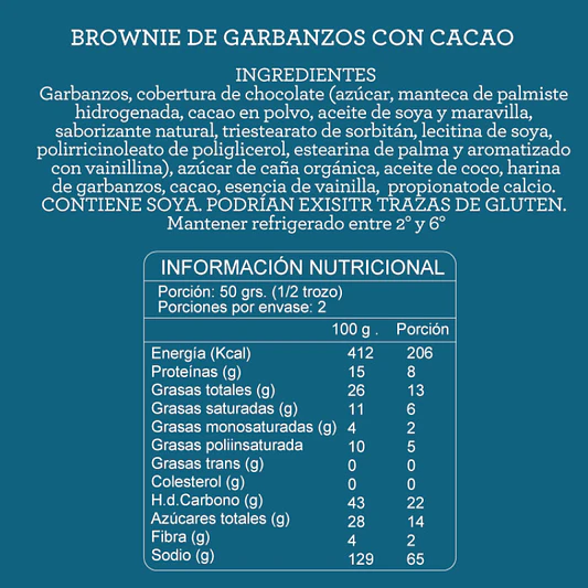 Brownie de garbanzos 115g - Amigos Veganos 3