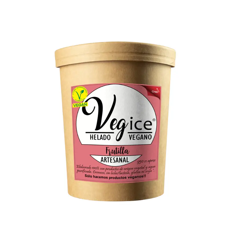 Helado Vegano Artesanal de Frutilla 800cc - Vegice  1