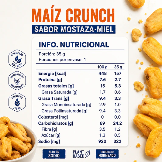 Maíz Crunch Mostaza y Miel 35g - Nutz 3