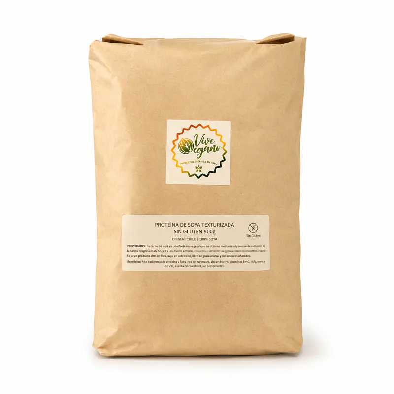 Proteína de Soya Texturizada Sin Gluten 900g - Vive Vegano  1