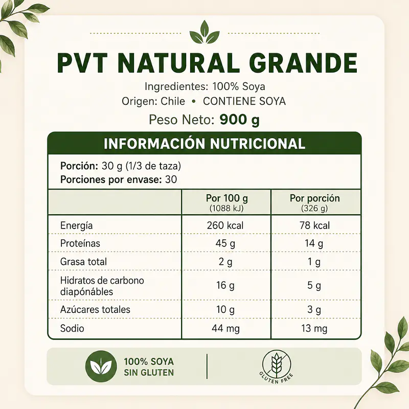 Proteína de Soya Texturizada Sin Gluten 900g - Vive Vegano  4