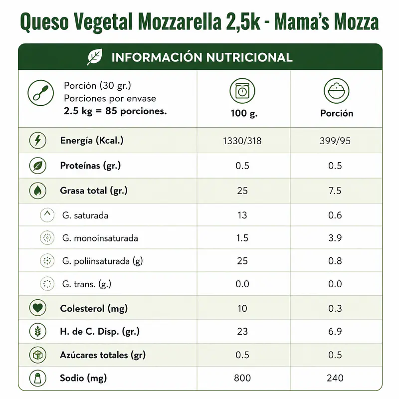 Queso Vegetal Mozzarella 2,5k - Mama's Mozza  3