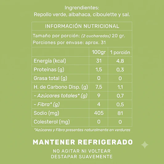 Sauerkraut Verde 620g - Ghali  3