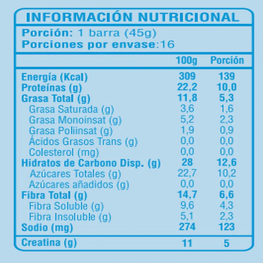 Barra Creatina Proteina Coco 16u - Power Foods  3