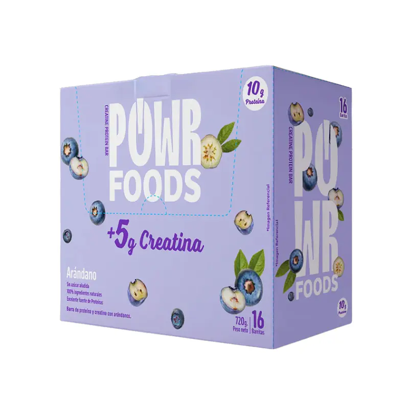 Barra Creatina Proteina Arándanos 16u - Power Foods  1