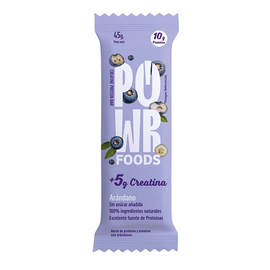 Barra Creatina Proteina Arándanos 45g - Power Foods 1