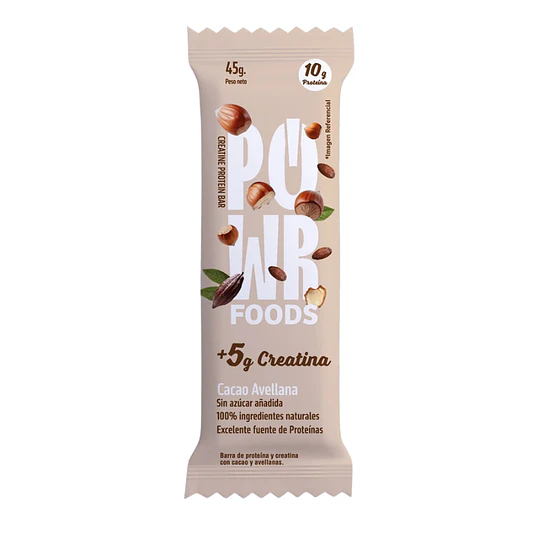 Barra Creatina Proteina Cacao 45g - Power Foods  1