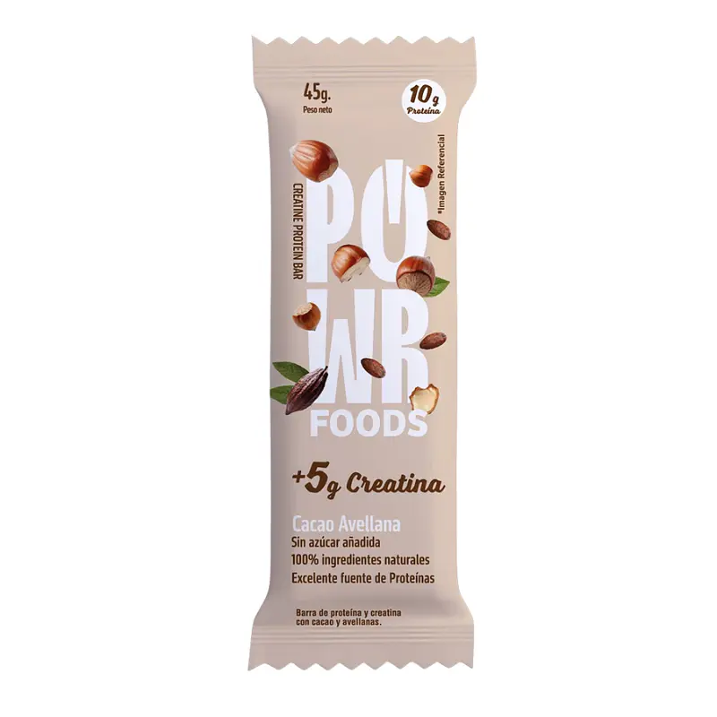Barra Creatina Proteina Cacao 45g - Power Foods  1