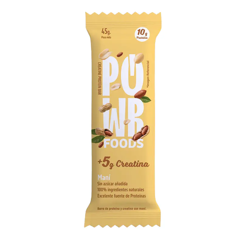 Barra Creatina Proteina Maní 45g - Power Foods  1