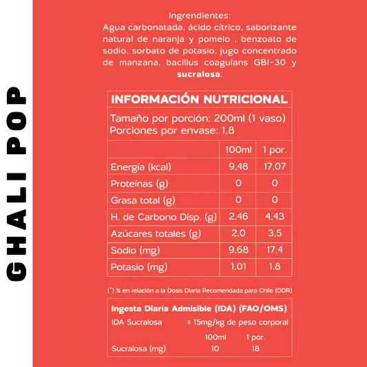 Bebida Pop Pomelo 350cc - Ghali  3