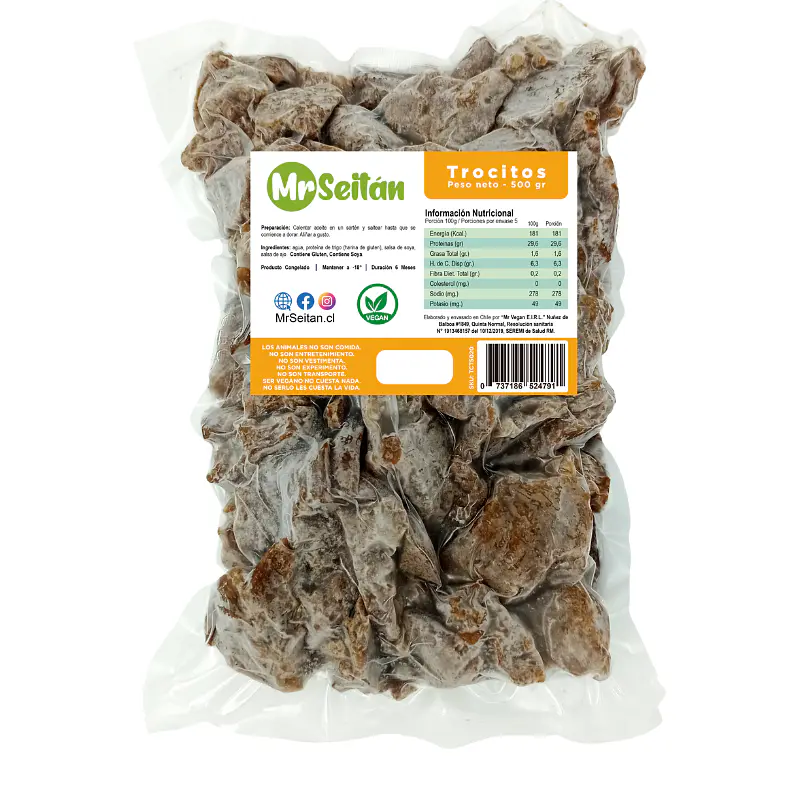 Seitán Trocitos 500g - Mr. Seitán  1