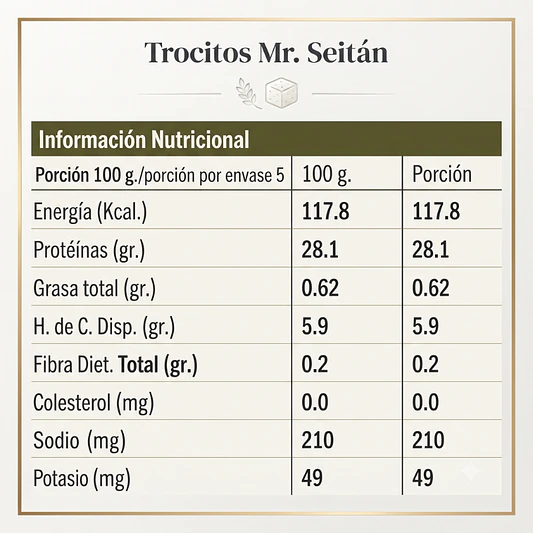 Seitán Trocitos 500g - Mr. Seitán  3