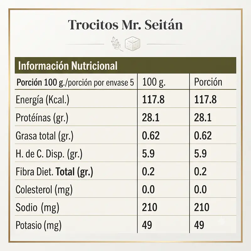 Seitán Trocitos 500g - Mr. Seitán  3