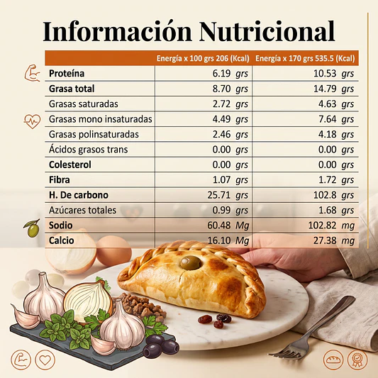 Empanada Tradicional de Pino Seitán 180g - Cabba Foods 3