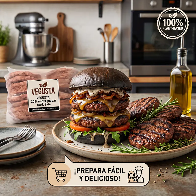 Hamburguesa Vegana Dark Side Granel 20u - Vegusta 2